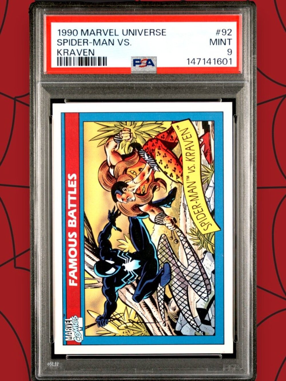 1990 Impel Marvel Universe Spider-Man vs. Kraven #92 PSA 9